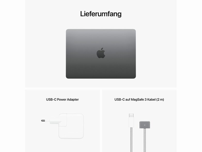 Apple MacBook Air Ret. 13", M2 8C CPU, 24 GB RAM, 2 TB SSD, 70 W, space grau